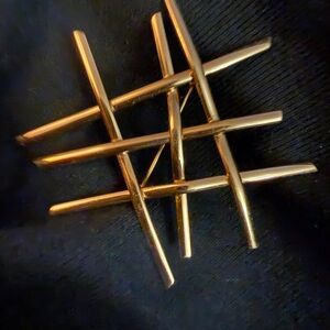 Gold Geometric Brooch